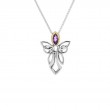 Sterling Silver 10k Guardian Angel Amethyst Pendant