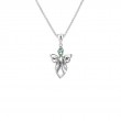 Sterling Silver 10k Guardian Angel Sky Blue Topaz Small Pendant