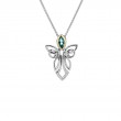 Sterling Silver 10k Guardian Angel Sky Blue Topaz Pendant