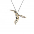 Sterling Silver 10k Cubic Zirconia Hummingbird Pendant