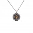 Sterling Silver 10k CZ Celestial Medallion Small Pendant