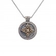 Sterling Silver 10k CZ Celestial Medallion Pendant