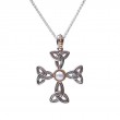 Sterling Silver Fresh Water Pearl  Aphrodite Cross Pendant