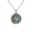 Sterling Silver 10k Swiss Blue Topaz Round Aphrodite Pendant