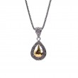 Sterling Silver 18k Solstice Hammered Pendant Teardrop