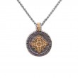 Sterling Silver 14k Gilded Medallion Shield Pendant