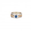 White Rose Solitaire with Round Blue Sapphire 0.52ct Skae Ring