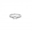 White Eternity Knot Princess Cut Solitaire Dia .50 G VS1 Katrine Ring