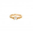 Yellow Eternity Knot Princess Cut Solitaire Katrine Ring CZ