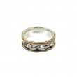 Sterling Silver 10k Wave Rocks 'n Rivers Ring