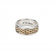 Sterling Silver Oxidized 10k Celtic Weave Kelty Ring