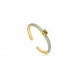 SAGE ENAMEL GOLD ADJUSTABLE RING