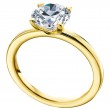 18 Karat Yellow Gold Solitaire Band