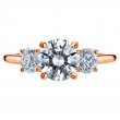 Three-Stone Rose Gold Engagement Ring