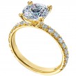 Stunning Yellow Gold Engagement Ring Features Venetian Pave Setting