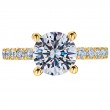 Stunning Yellow Gold Engagement Ring Features Venetian Pave Setting