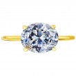 18 Karat Yellow Gold Engagement Ring Features Hidden Diamond Halo