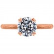 18 Karat Rose Gold Engagement Ring Is Hand Engraved