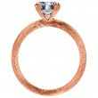 18 Karat Rose Gold Engagement Ring Is Hand Engraved