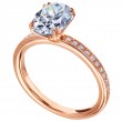 18 Karat Rose Gold Vintage Engagement Ring