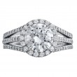 Platinum Micro-Pave Halo Engagement Ring