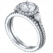 Micro Pave Set Platinum Engagement Ring