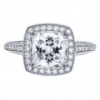 Three Sided Bead Set Platinum Engagement Ring