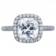 Three-Sided Micro Pave Platinum Engagement Ring