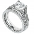 Knife-Edged Split-Shank Bead-Set Platinum Engagement Ring