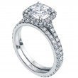 Two-Sided Micro Pave Set Halo Engagement Ring