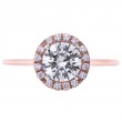 18 Karat Rose Gold Micro Pave Diamond Halo Engagement Ring