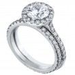 Platinum Micro Pave Set Halo Engagement Ring