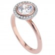 18 Karat Rose Gold Bezel-Set Engagement Ring