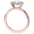 18 Karat Rose Gold Bezel-Set Engagement Ring