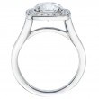 Platinum Bead Set Halo Engagement Ring