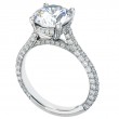 Three-Sided Micro Pave Platinum Engagement Ring