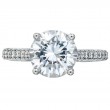 Three-Sided Micro Pave Platinum Engagement Ring