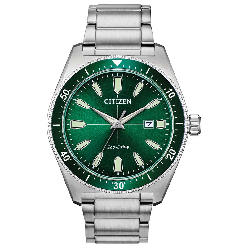 Citizen Weekender Men's Watch, Stainless Steel Green Dial