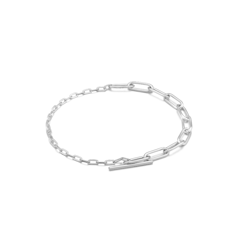 MIXED LINK T-BAR BRACELET