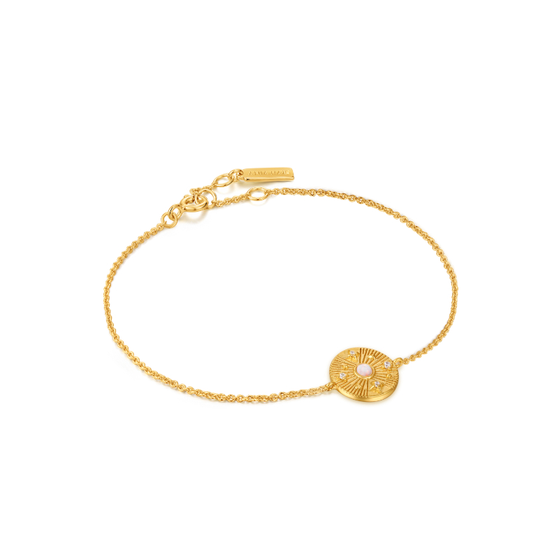 GOLD SCATTERED STARS KYOTO OPAL DISC BRACELET