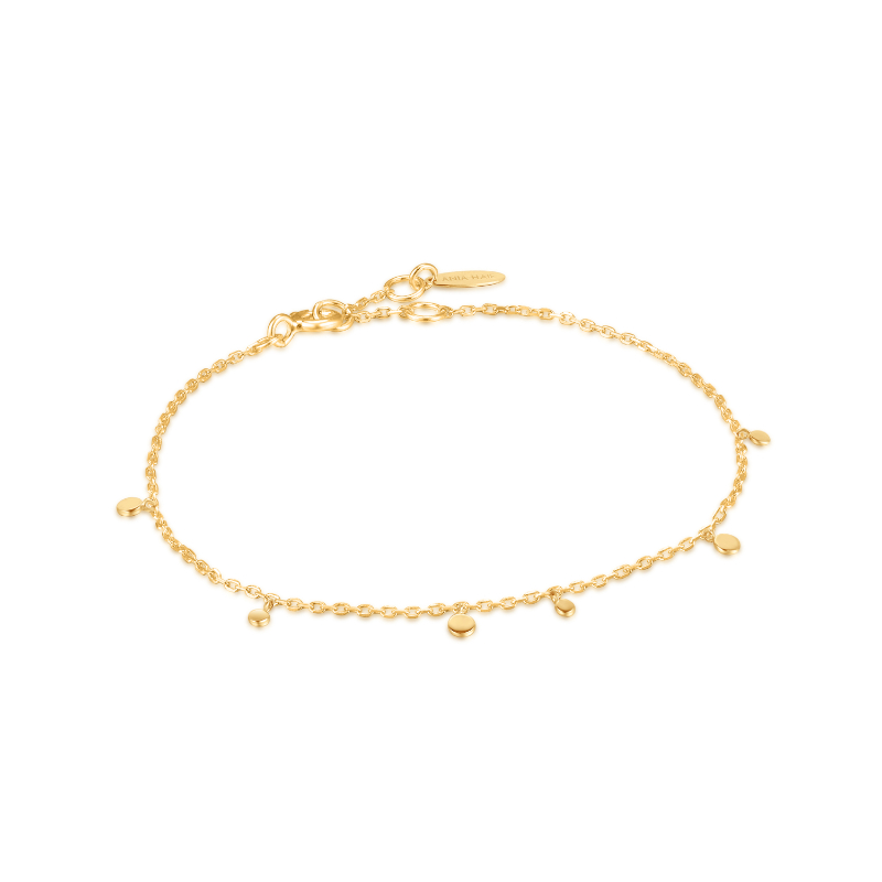 14KT GOLD MIXED DISC BRACELET