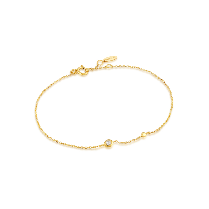 14KT Gold Magma Single Natural Diamond Bracelet