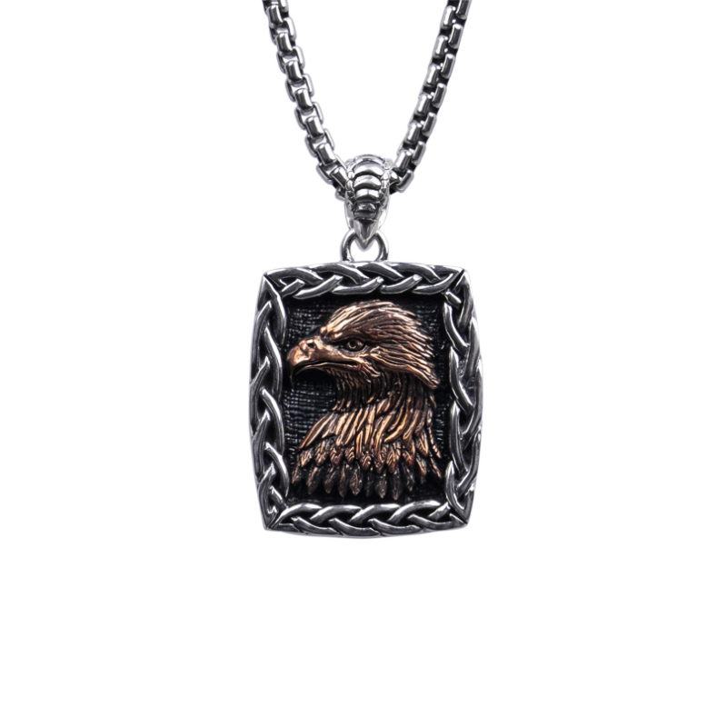 Sterling Silver Oxidized Bronze Medium Eagle Pendant