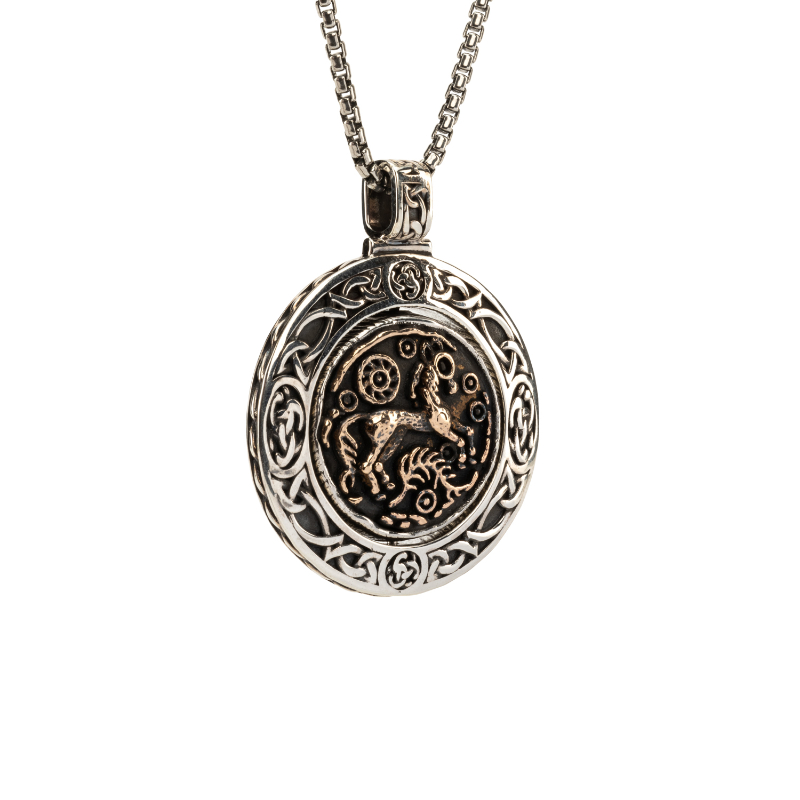 Sterling Silver Oxidized Bronze Reversible Spinner Pendant