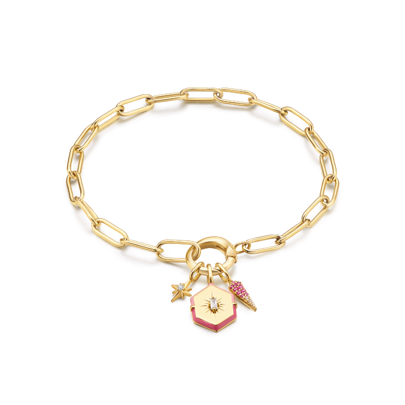 Gold Sunset Charm Bracelet