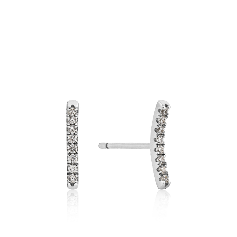 Shimmer Pavé Bar Stud Earrings