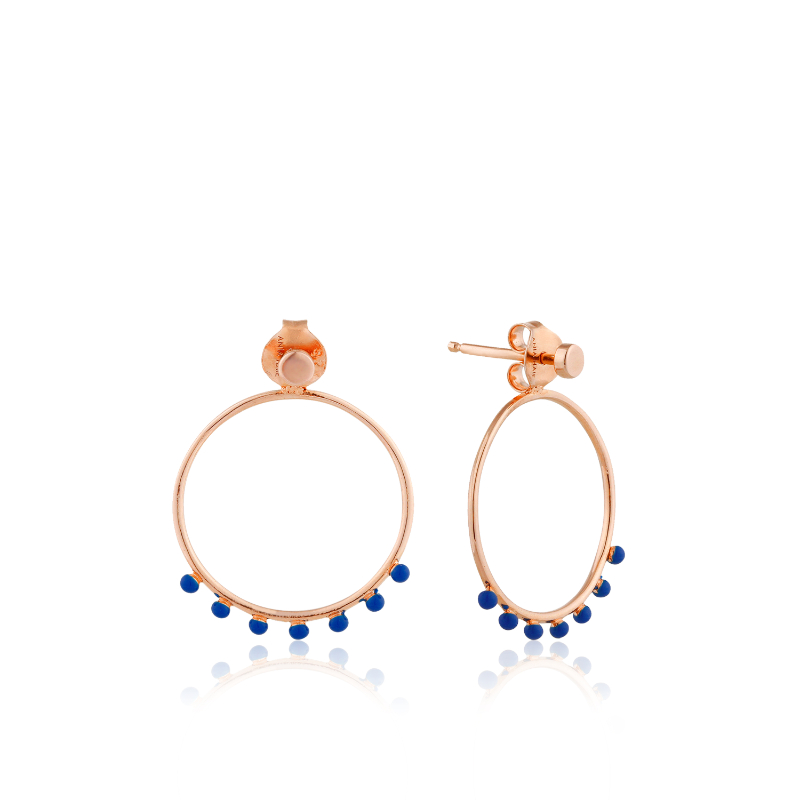 Dotted Front Hoop Earrings