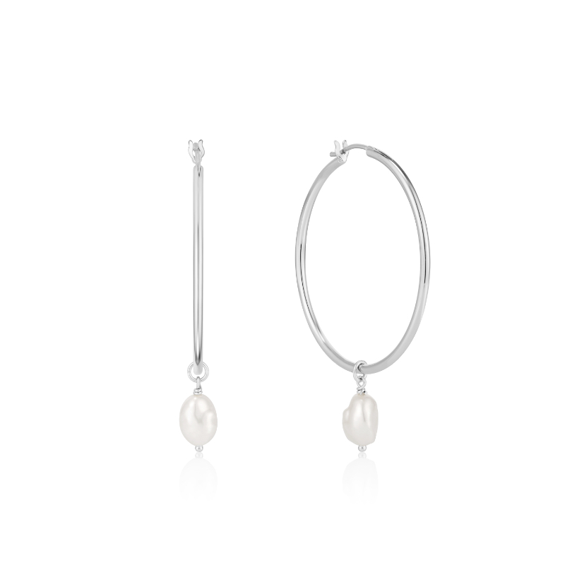 PEARL HOOP EARRINGS