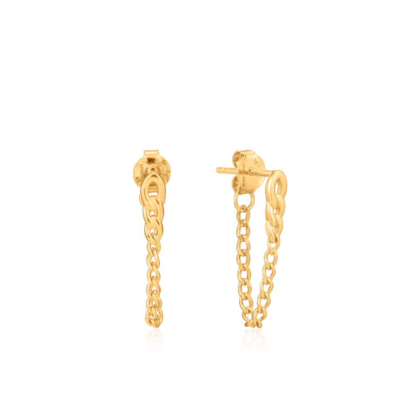 CURB CHAIN STUD EARRINGS