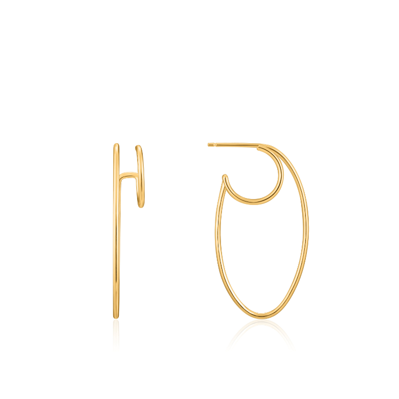 OVAL DOUBLE HOOP EARRINGS